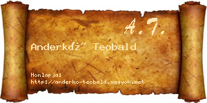 Anderkó Teobald névjegykártya